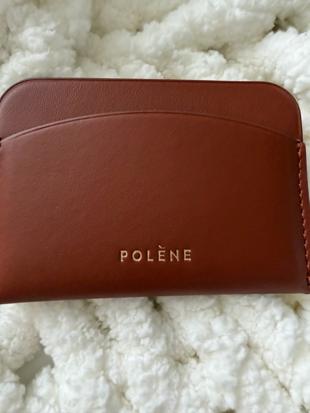 Polène Cognac,cyme Brown Leather Card Holder - Picture 2 of 4